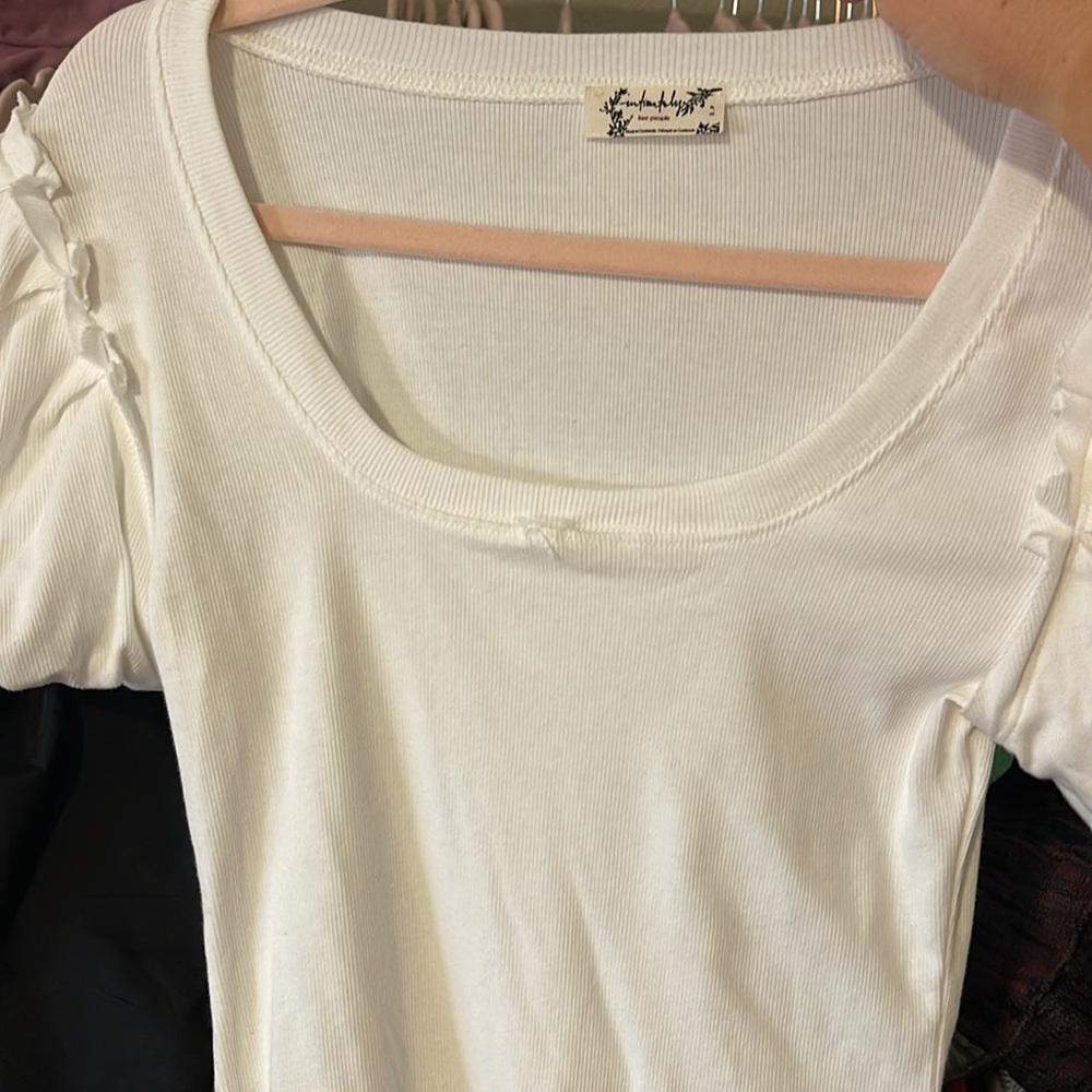 Free People Downtime Puff Sleeve Bodysuit🤍🌸 - Picture 10 of 11